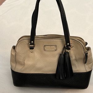Kate Spade ALL LEATHER 14 x 5 x 10.5 (9” drop)Tan and black.